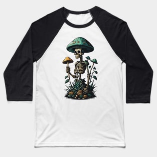 Skeleton Mushroom Baseball T-Shirt